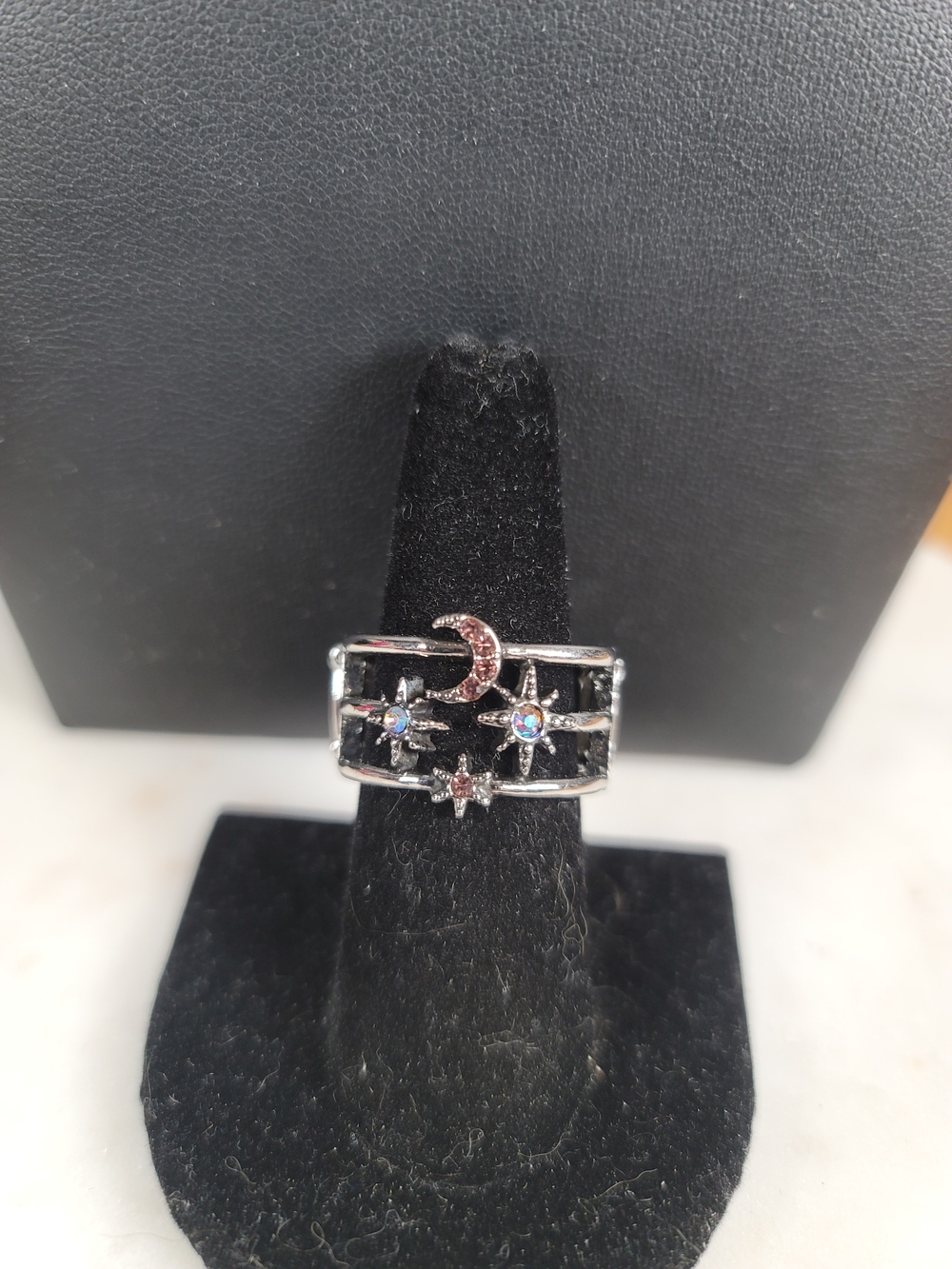 paparazzi Silver Layered Starburst Necklace & Ring with Purple Accents - Picture 2 of 3